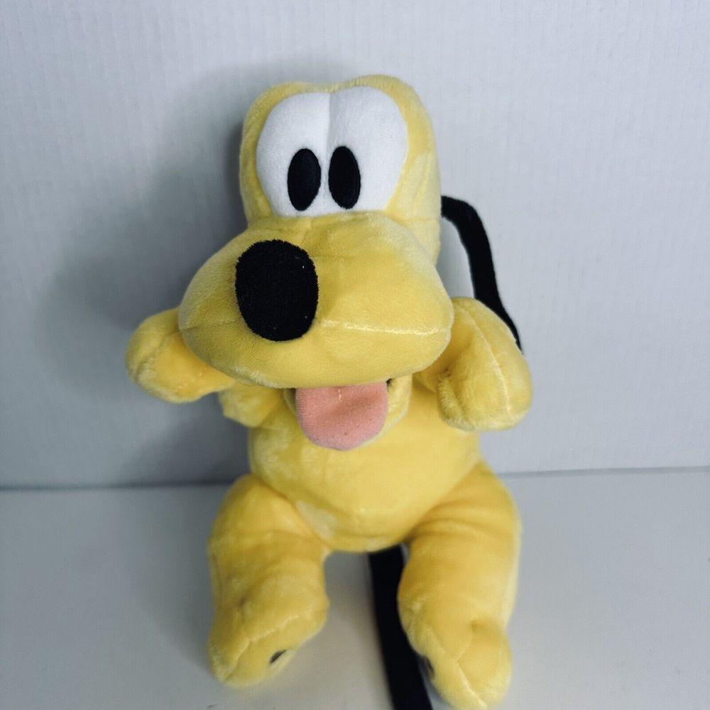 Disney Parks Baby Pluto Plush Puppy Dog Stuffed‎ Animal 10 Inches Yellow